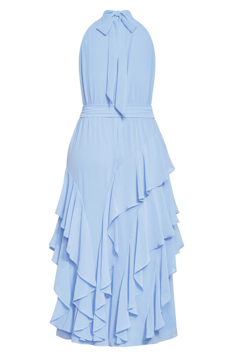 City Chic Mandy Ruffle Sleeveless Maxi Dress, Alternate, color, Blue