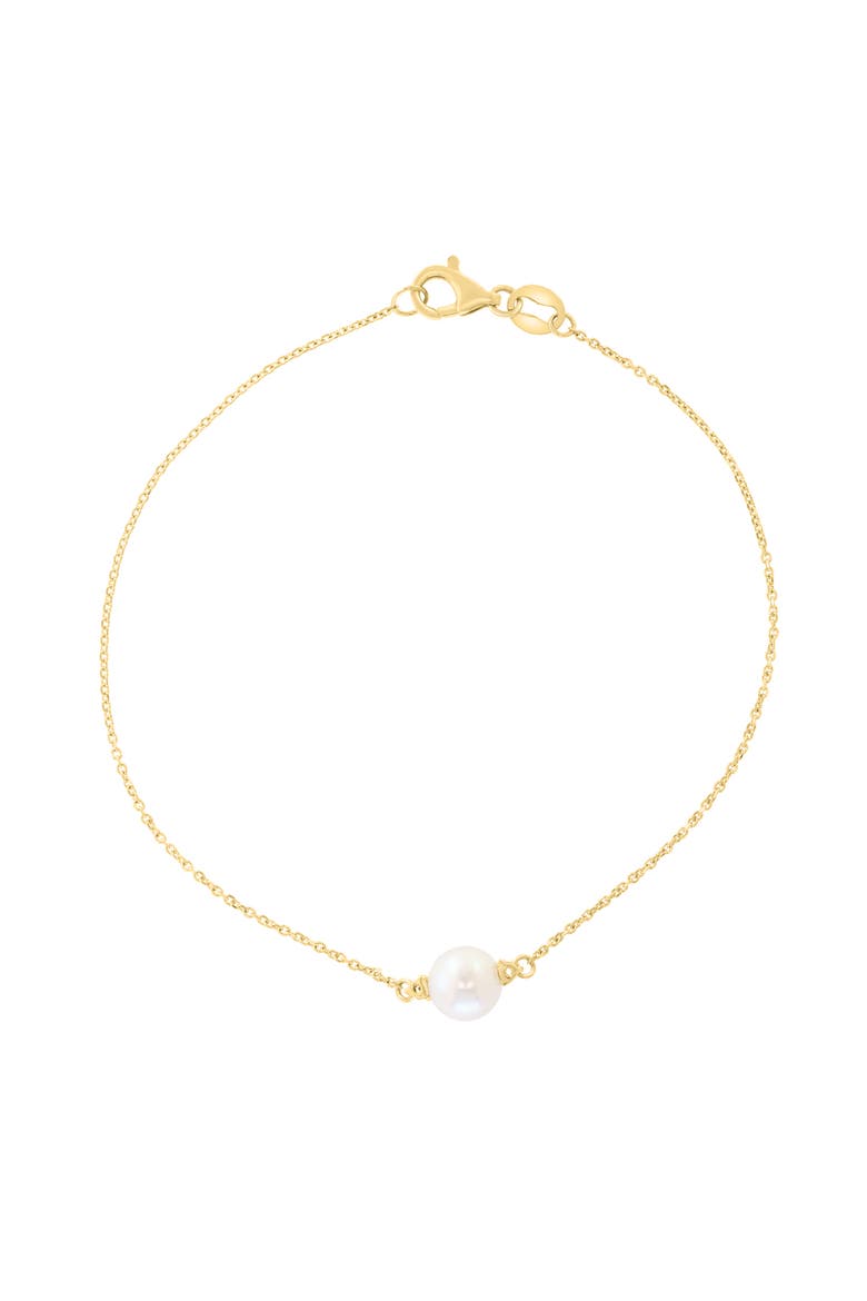 14Ky ,White Topaz,Fresh Water Pearl Bracelet, Main, color, 14K Gold