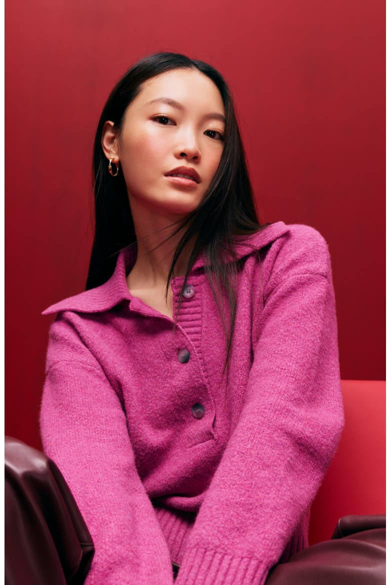 Trading Up Cotton Blend Polo Sweater, Alternate, color, GREY HEATHER