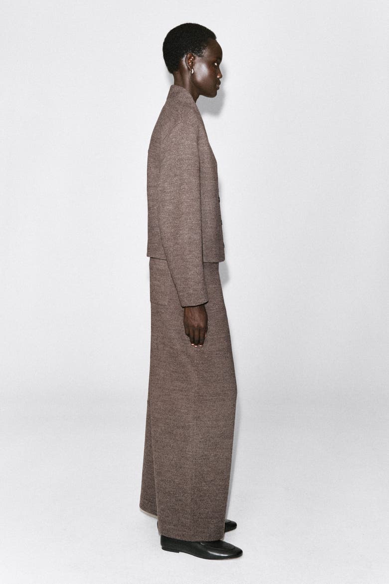 Boiled Wool-Blend Shawl-Collar Cardigan, Alternate, color, BEIGE MÉLANGE
