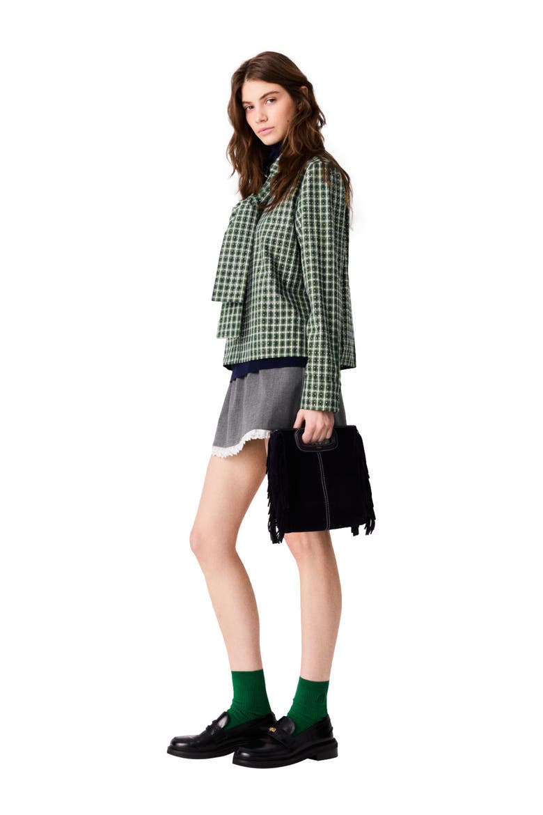 Rhinestone shirt with tie, Alternate, color, Green