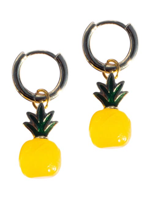 Harvest Pineapple Jade stone charm earrings