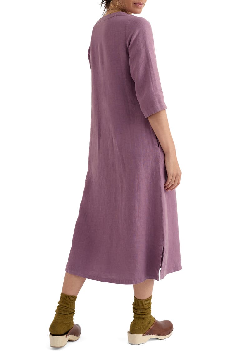 Word Posey Linen Button-Up Dress, Alternate, color, VERBENA