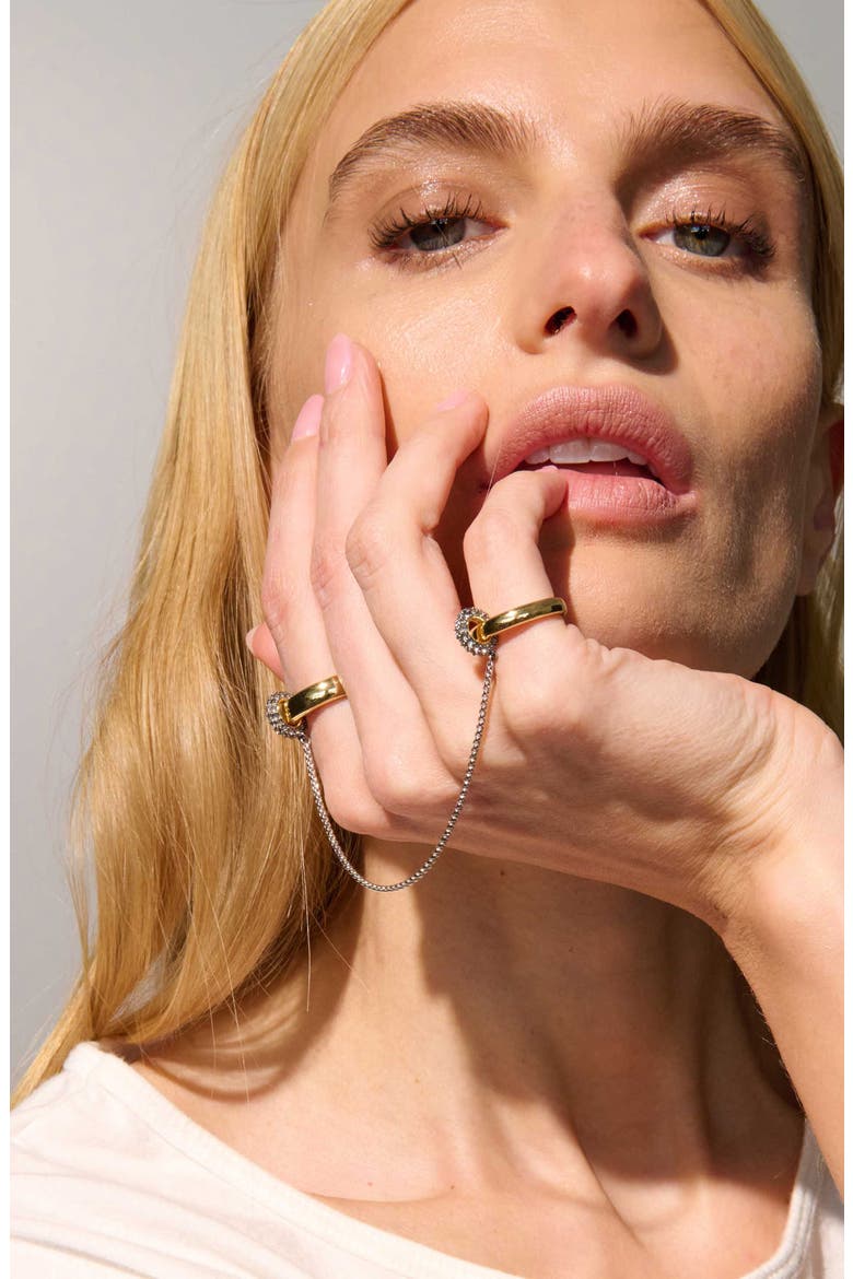 Essex Two-Finger Ring, Alternate, color, GOLD/ HEM/ CRYSTAL