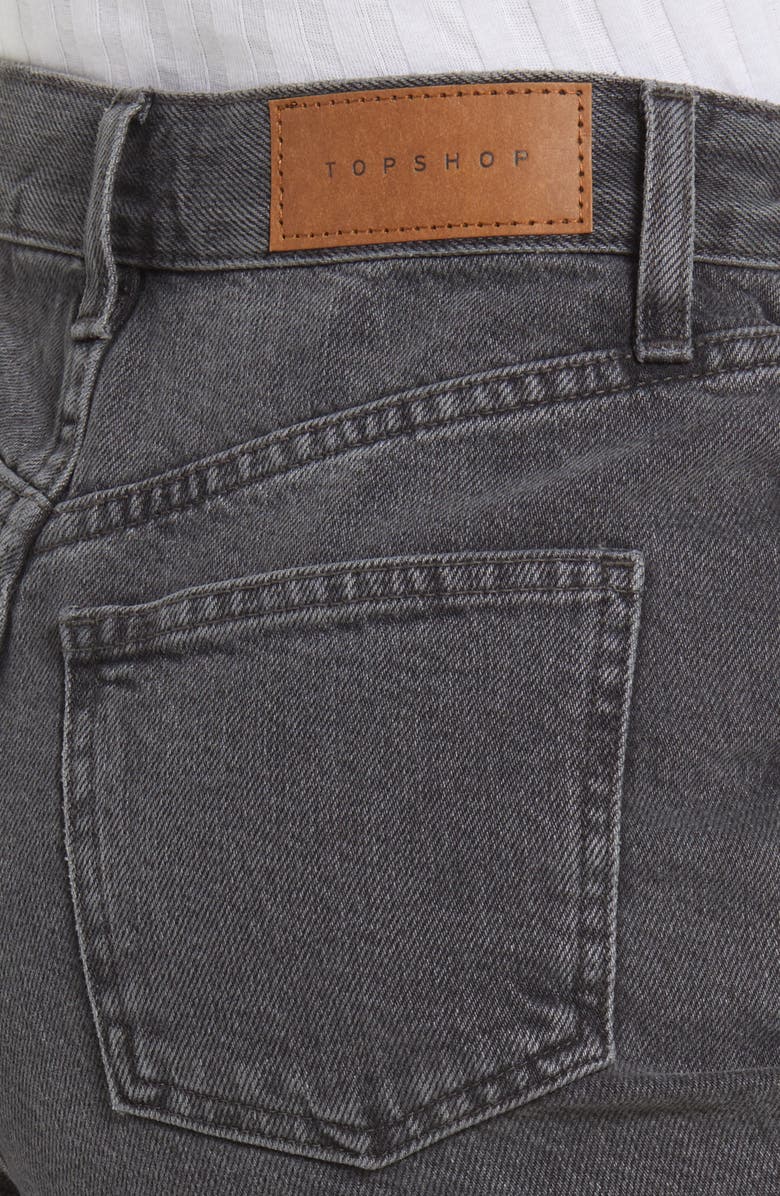 Topshop Editor Longline Denim Shorts, Alternate, color, 