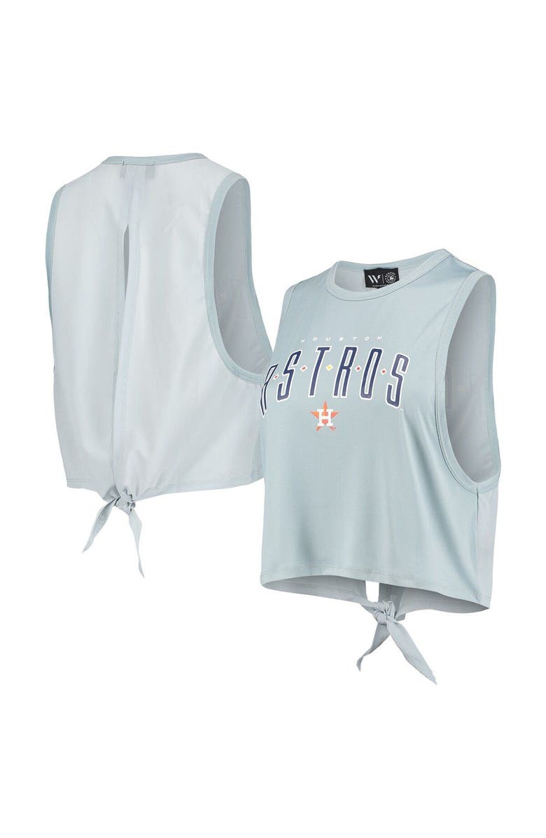 THE WILD COLLECTIVE Women's The Wild Collective Light Blue Houston Astros Open Back Twist-Tie Tank Top, Main, color, Light Blue