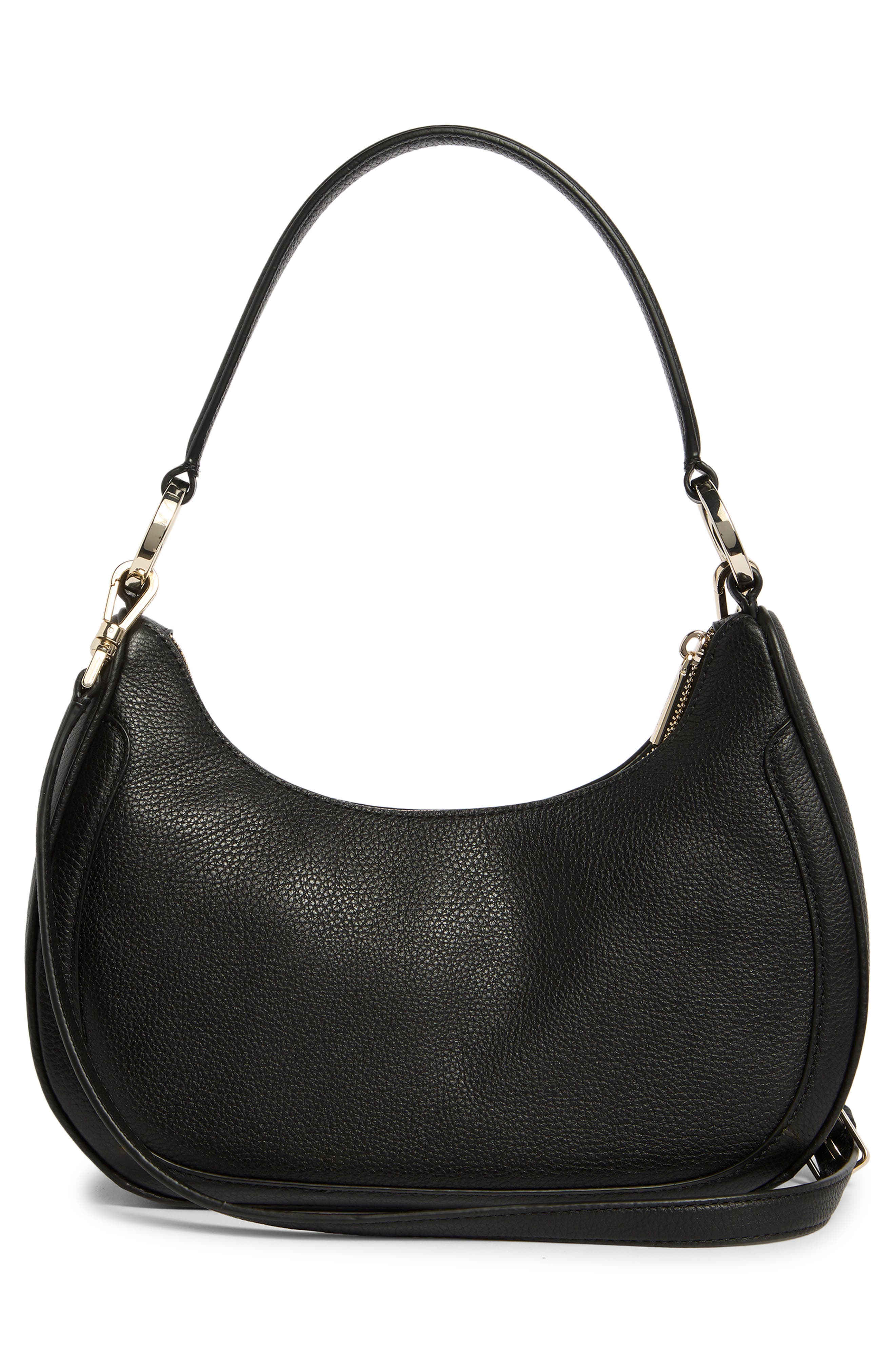 Kate Spade New York Leila Pebbled Leather Shoulder Bag, Alternate, color, Black