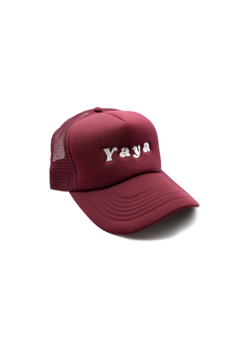 Yaya Foam Trucker Hat, Alternate, color, Burgundy
