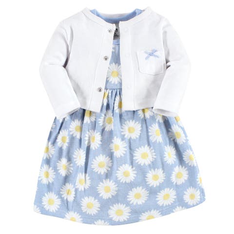 Cotton Dress and Cardigan Set