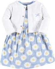 Hudson Baby Cotton Dress and Cardigan Set