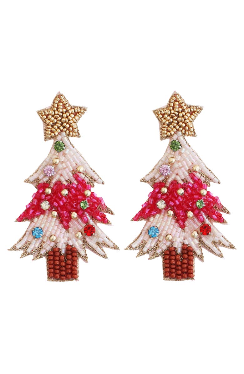 Panacea Christmas Tree Drop Earrings, Main, color, 