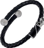 Jan Leslie Braided Leather Bracelet With Golf Bag Detail