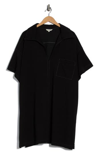 Max Studio Short Sleeve Shirtdress In Black