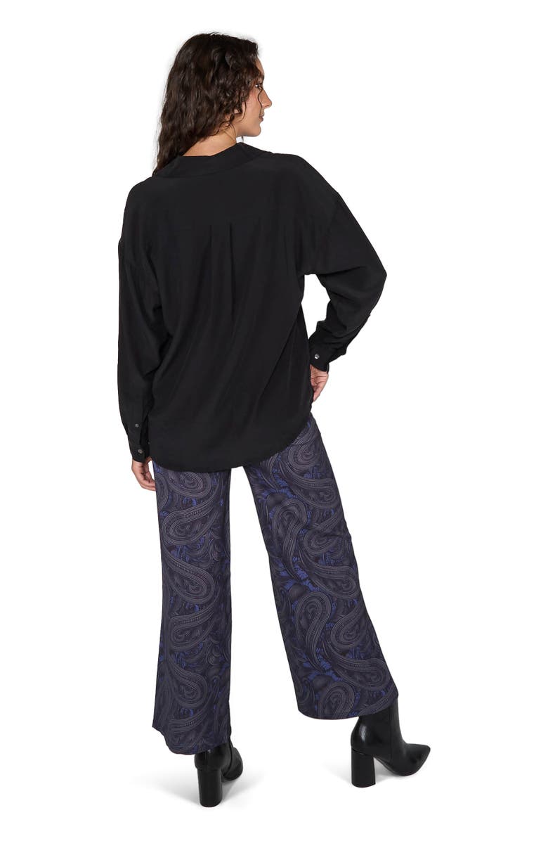 Lords of Harlech Sophie Silk Oversized Blouse, Alternate, color, Black