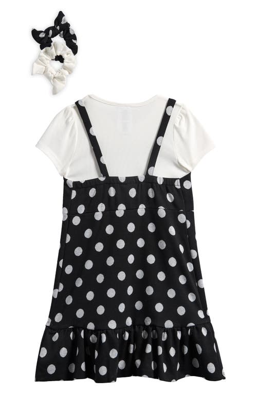 Iris & Ivy Kids' Dot Double Knit Top, Jumper & Scrunchies Set In Black