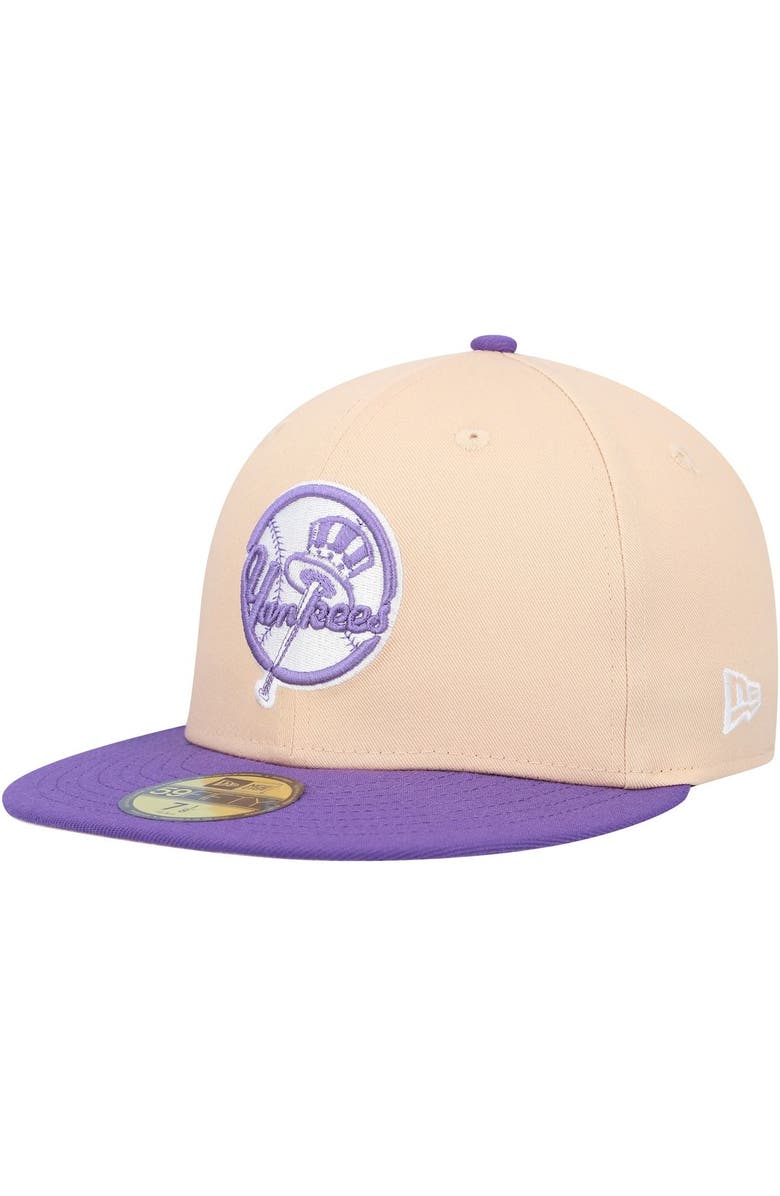 New Era Men's New Era Peach/Purple New York Yankees Subway Series Side Patch 59FIFTY Fitted Hat, Alternate, color, Orange