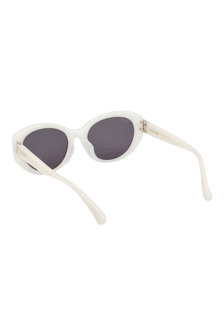 54mm Round Sunglasses, Alternate, color, WHITE/OTHER / SMOKE