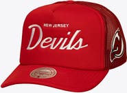 Mitchell & Ness Men's Mitchell & Ness Red New Jersey Devils Head Coach Trucker Adjustable Hat