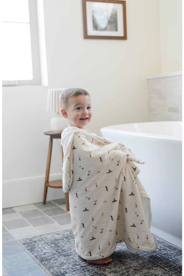 Minky Hooded Towel, Alternate, color, POOLSIDE