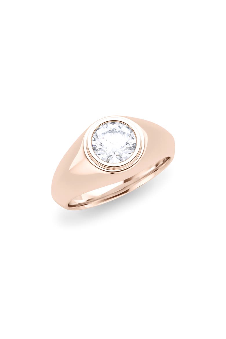 Men's Round Brilliant Lab Created Diamond Ring, Main, color, 18K ROSE GOLD
