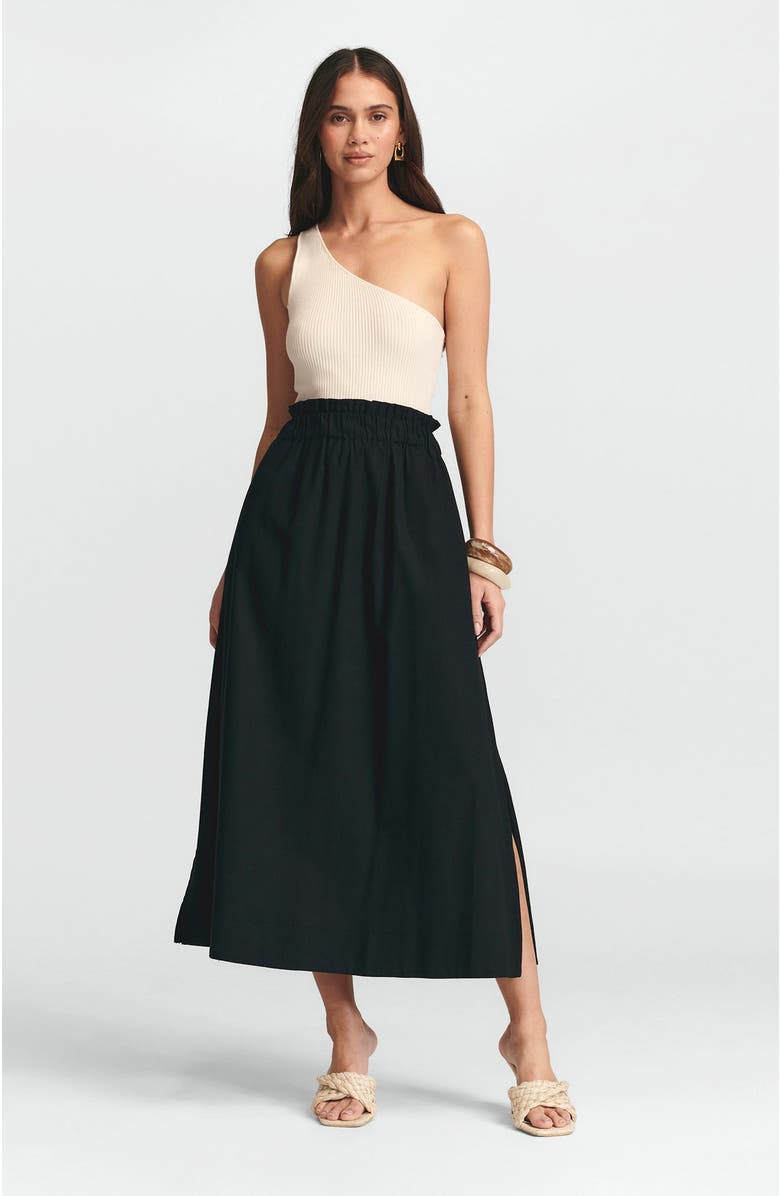 ST MRLO Meli Linen Skirt, Alternate, color, Washed Black