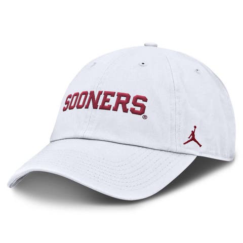 Men's Jordan Brand White Oklahoma Sooners Core Club Mascot Wordmark Adjustable Hat