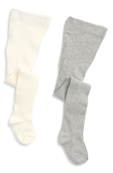 Kids' 2-Pack Metallic Knit & Solid Tights