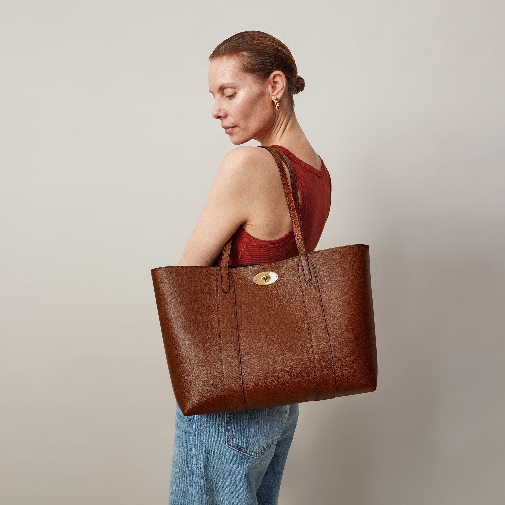 Mulberry Bayswater Leather Tote, Alternate, color, Oak