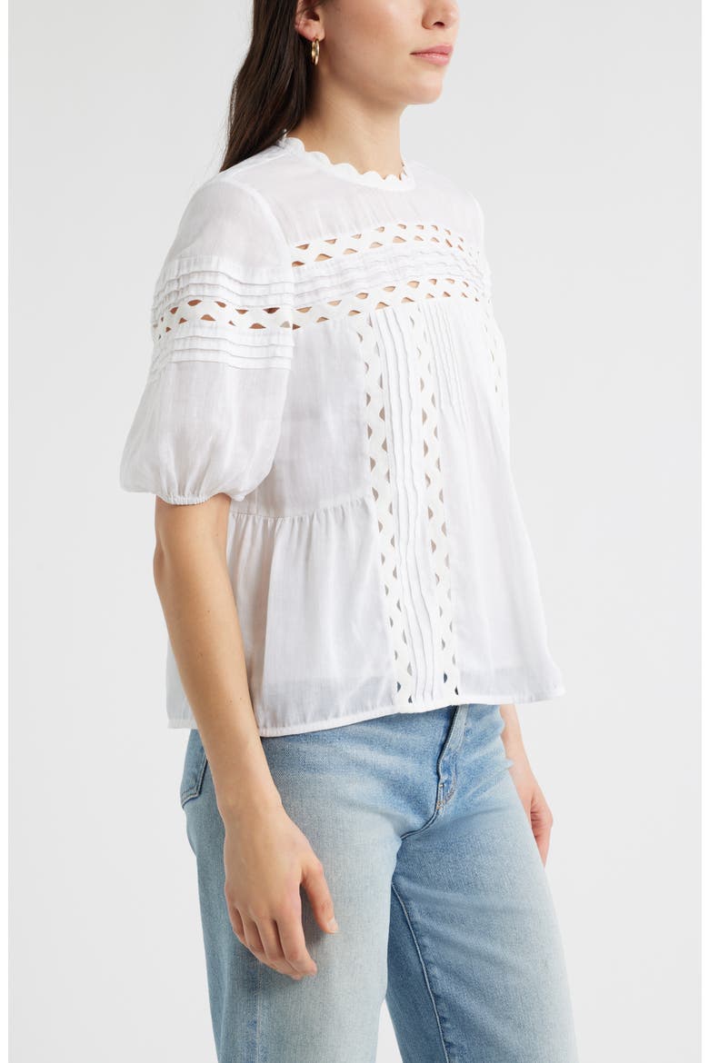 Rickrack Trim Popover Top, Alternate, color, WHITE