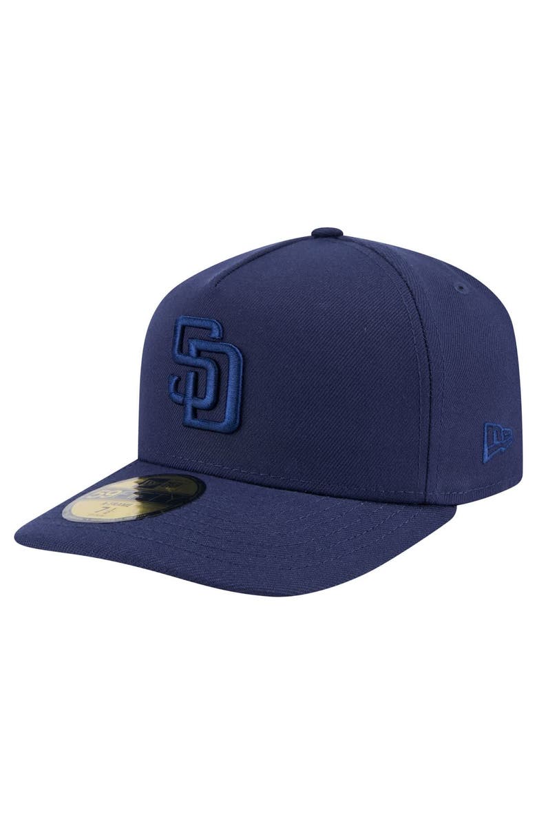New Era Men's New Era Navy San Diego Padres Color Pack A-Frame 59FIFTY Fitted Hat, Alternate, color, 