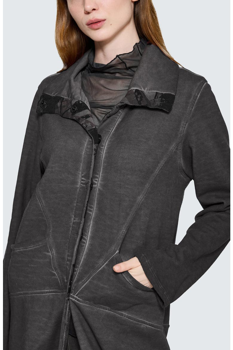 Talia Sculptured Midi Jacket, Alternate, color, Misty Black