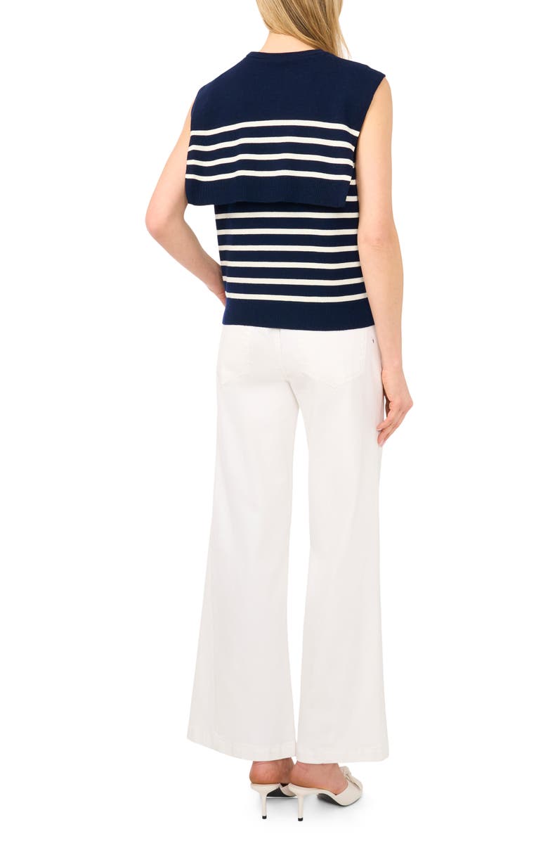 Halogen<sup>®</sup> Stripe Front Tie Sleeveless Sweater, Alternate, color, Classic Navy
