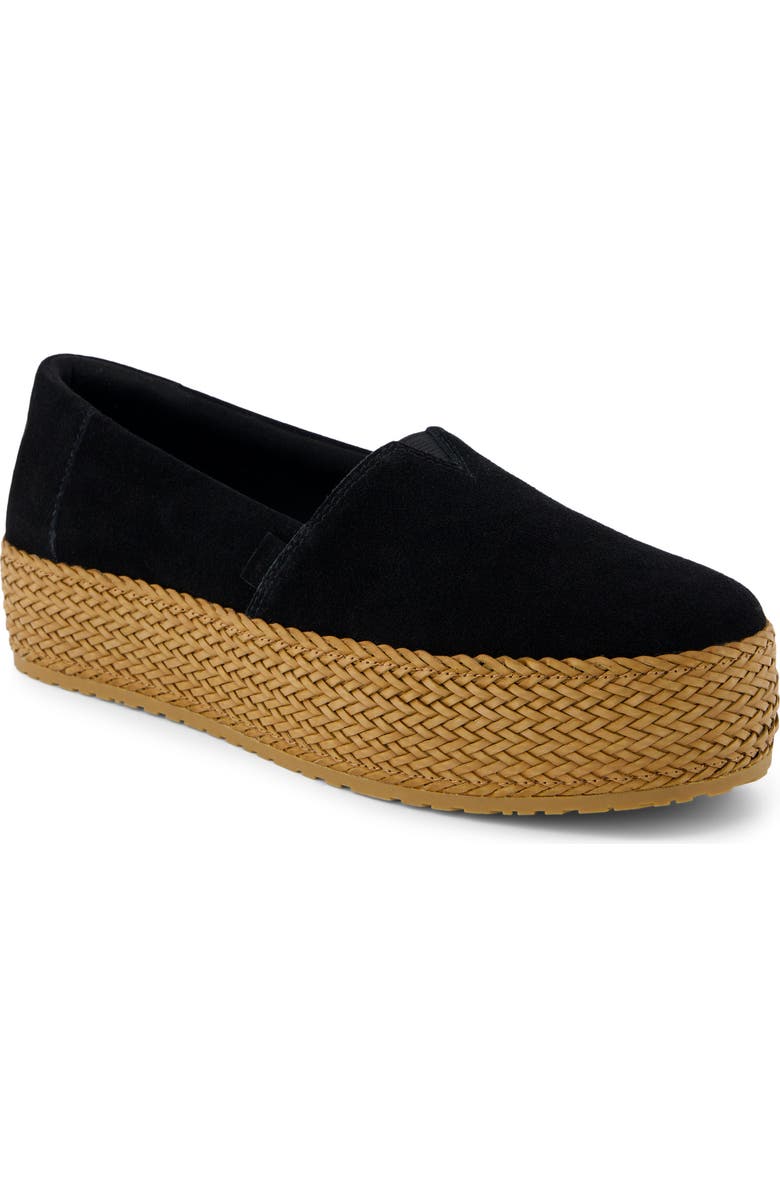 TOMS Valencia Platform Espadrille, Main, color, Black