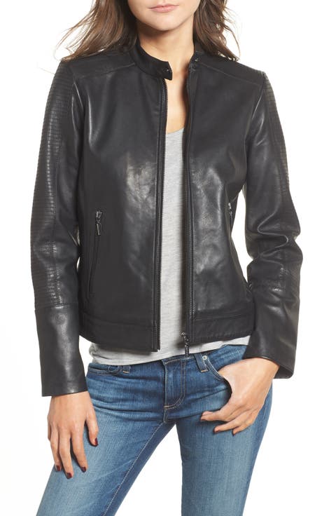 Kirwin Leather Moto Jacket (Regular 
Petite)