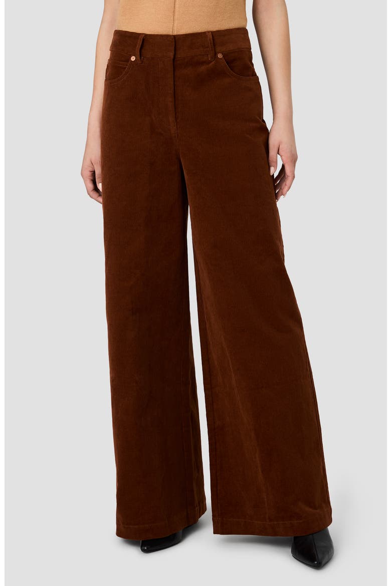 Casey Wide Leg Corduroy Pants, Main, color, CHESTNUT BROWN