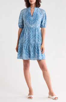 Tiered Split Neck Dress