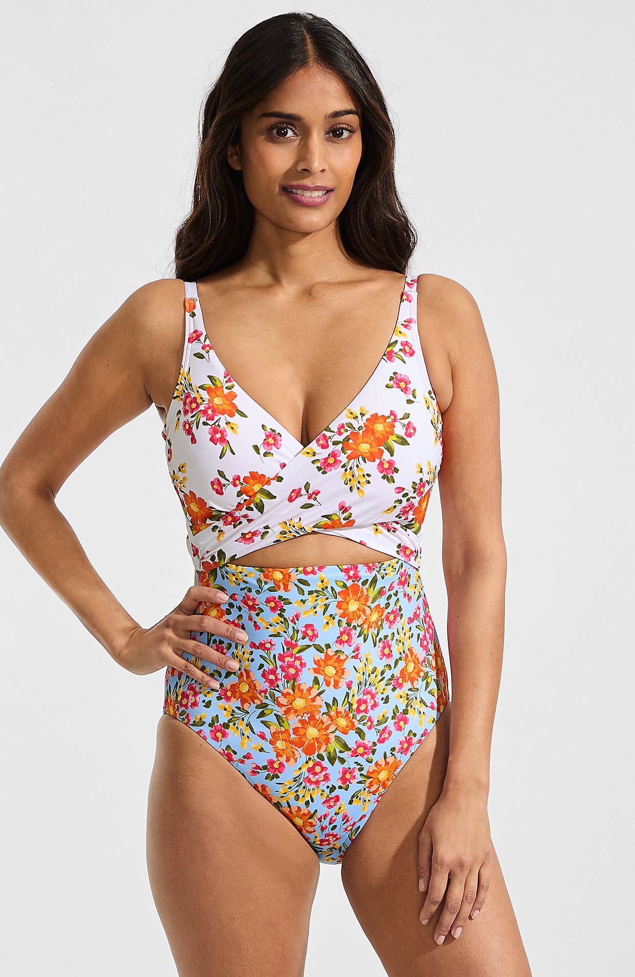 White/Blue Spring Floral