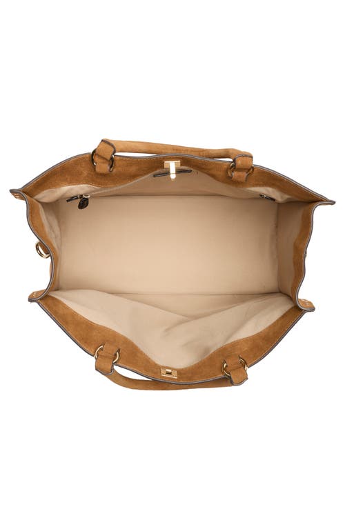 Rebecca Minkoff Darren Stud Suede Tote Bag In Brown
