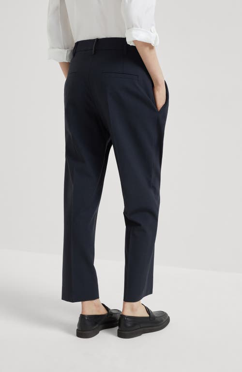 Brunello Cucinelli Black Tropical Luxury Wool Monili Slouchy Trousers In Black