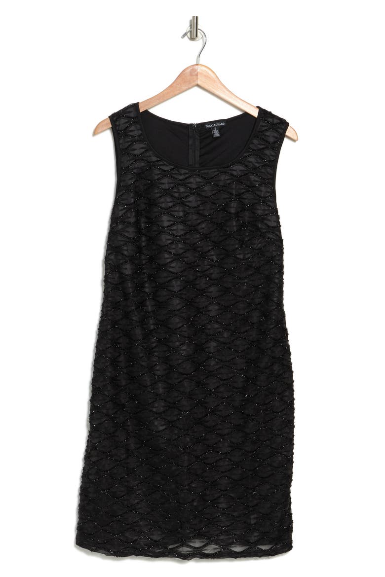 Sparkle Lattice Sheath Dress, Alternate, color, BLACK