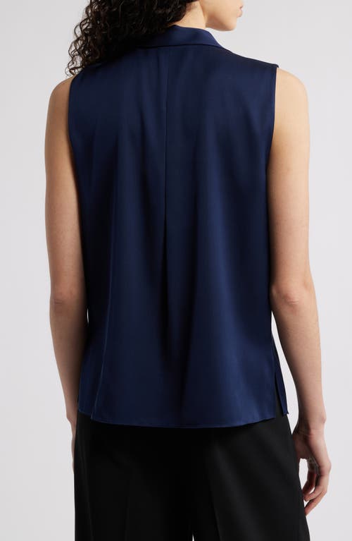 Kobi Halperin Ives Sleeveless Tie-neck Blouse In Midnight Blue