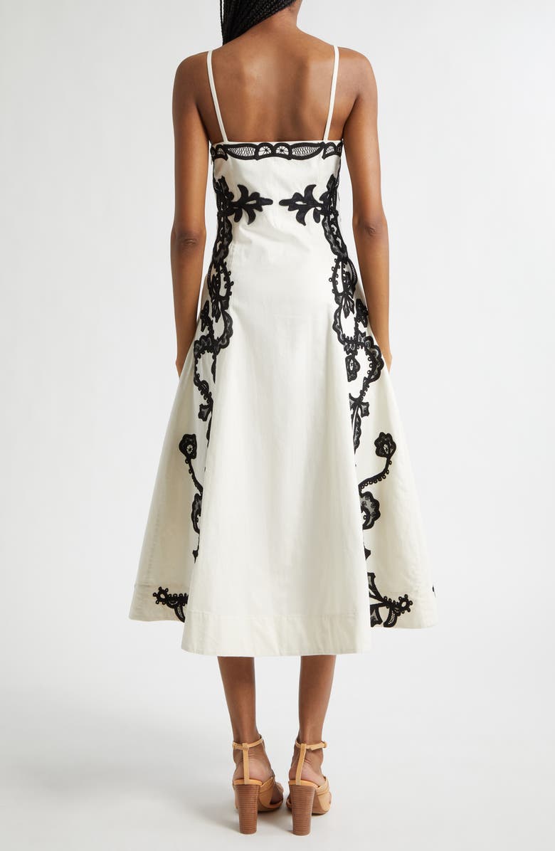 Ulla Johnson Miray Embroidered Sleeveless A-Line Midi Dress, Alternate, color, Anemone