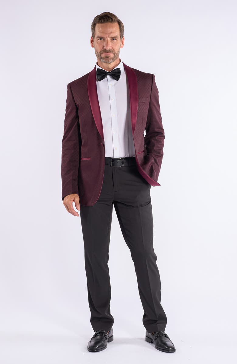 SAVILE ROW CO Jacquard Evening Jacket, Alternate, color, Burgundy