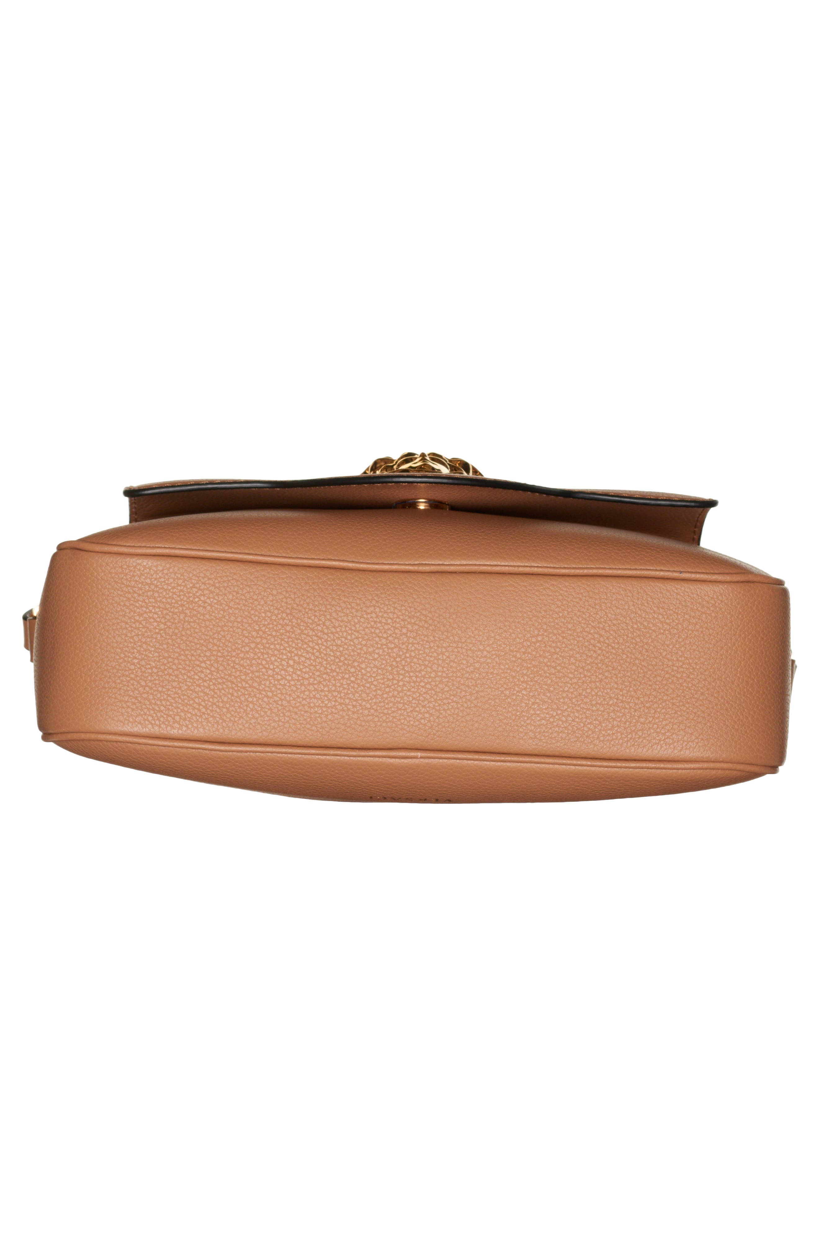 Medusa Leather Crossbody Camera Bag, Alternate, color, CARAMEL VERSACE GOLD