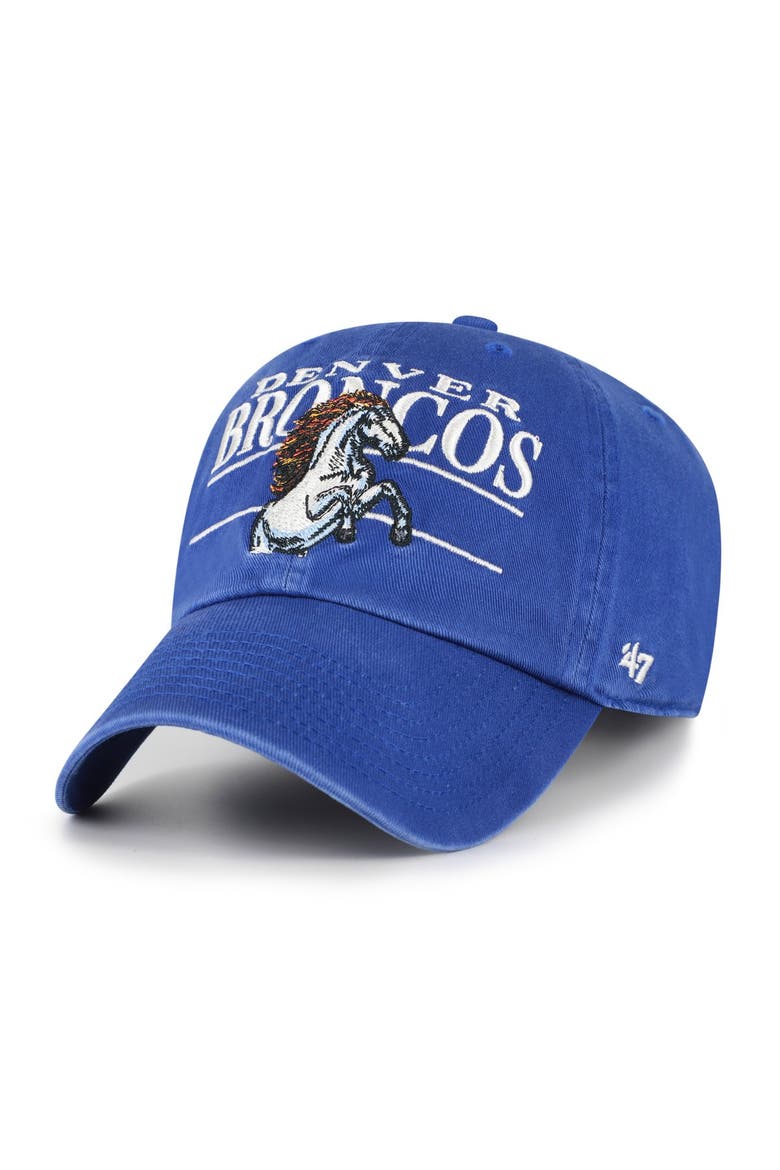 Men's '47 Royal Denver Broncos Throwback Graphic Clean Up Adjustable Hat, Alternate, color, Royal