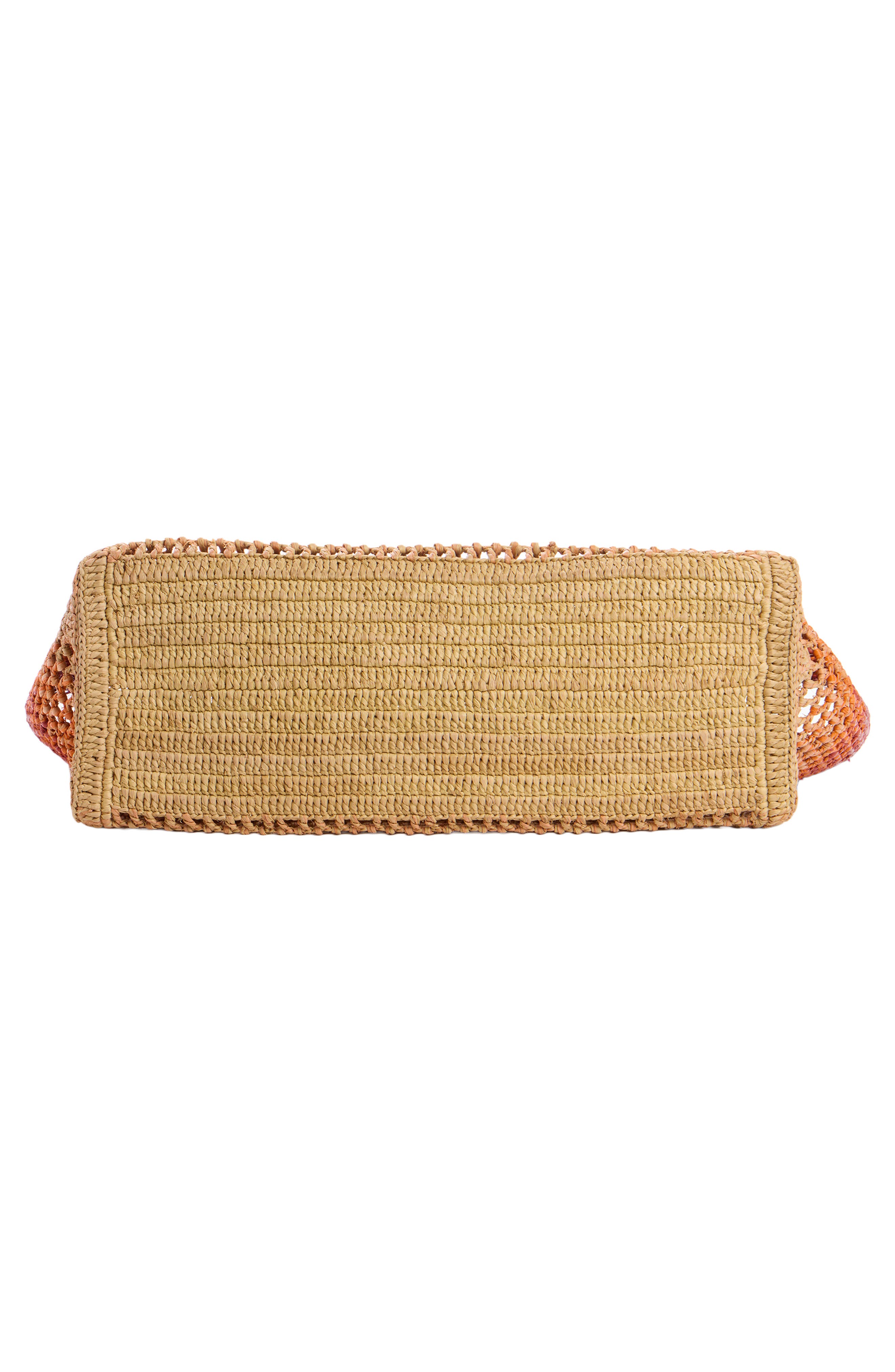 Chloé Summer Banana Ombré Crochet Raffia Tote Bag, Alternate, color, Multicolor Orange