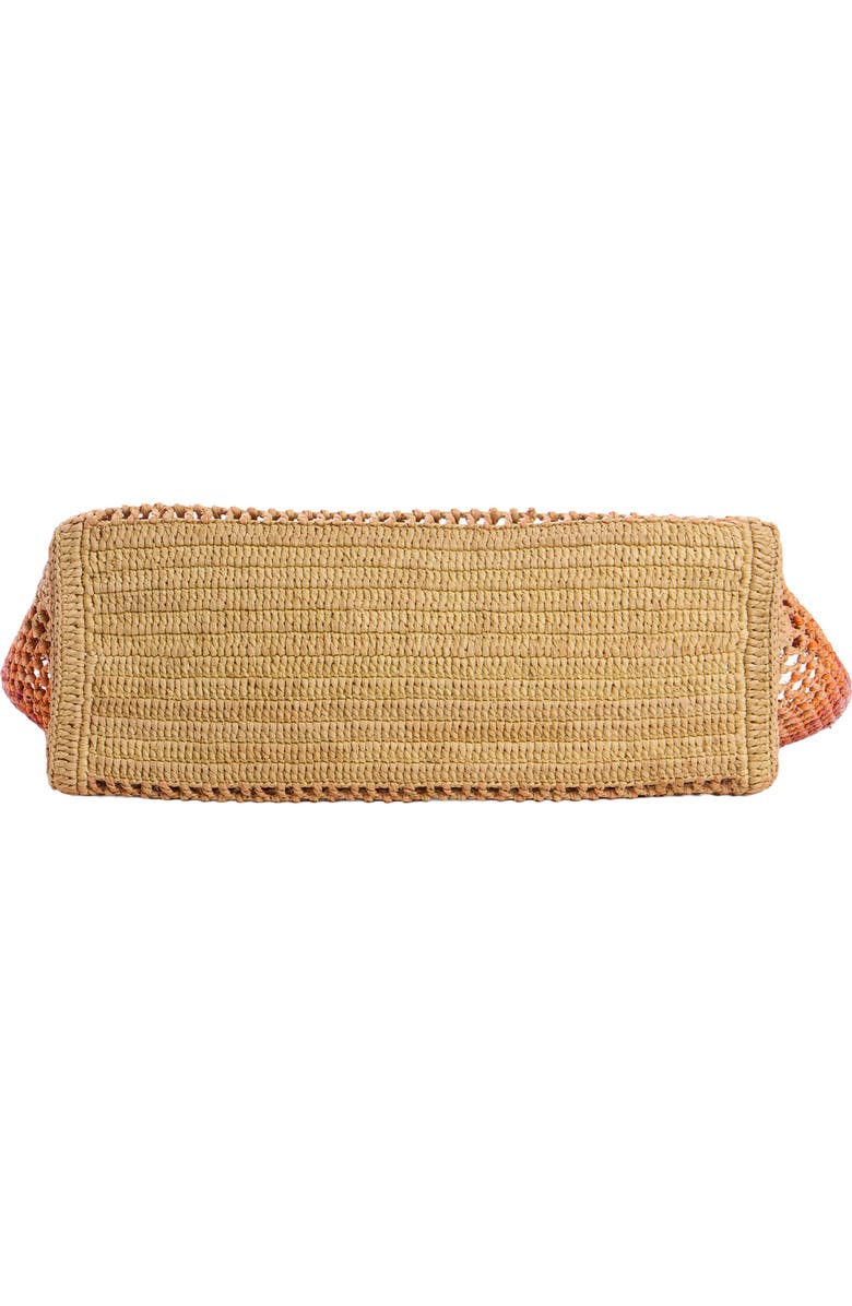 Chloé Summer Banana Ombré Crochet Raffia Tote Bag, Alternate, color, Multicolor Orange