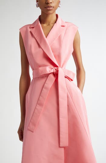 Carolina Herrera Sleeveless Silk Faille Belted Trench Gown Carolina Herrera Sleeveless Silk Faille Belted Trench Gown