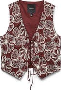 VERO MODA Millia Floral Embroidered Tie Front Top