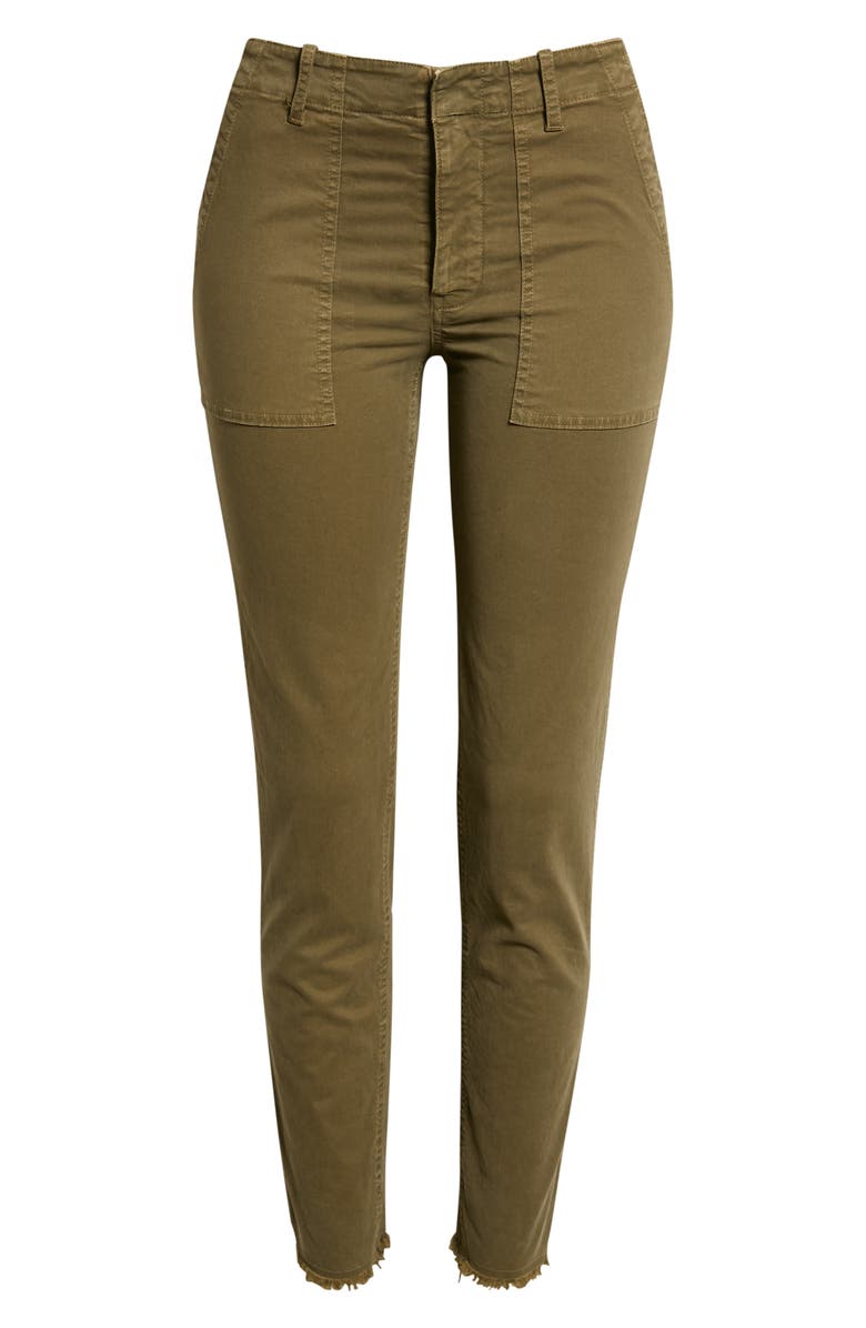 Nili Lotan Jenna Raw Hem Crop Cotton Stretch Twill Pants, Alternate, color,